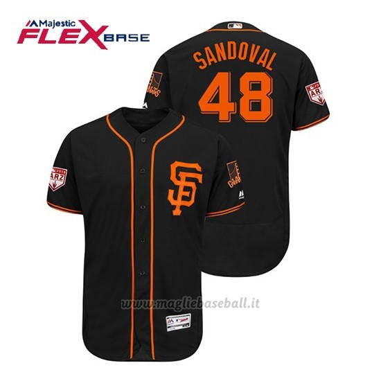 Maglia Baseball Uomo San Francisco Giants Pablo Sandoval Flex Base Entrenamiento De Primavera 2019 Nero